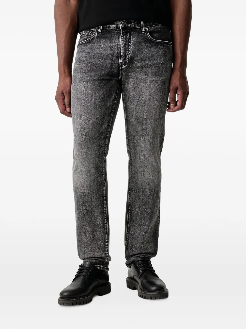 Armani Exchange acid-wash slim-fit jeans - Grigio