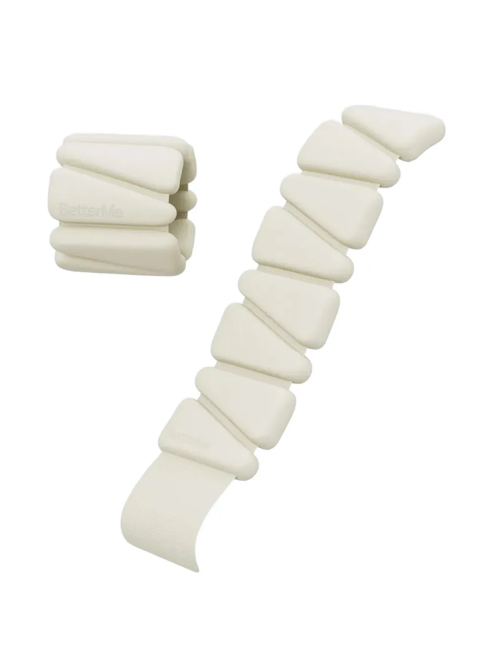 BetterMe Twee verstelbare gewichtsbanden met logo-reliëf Wit