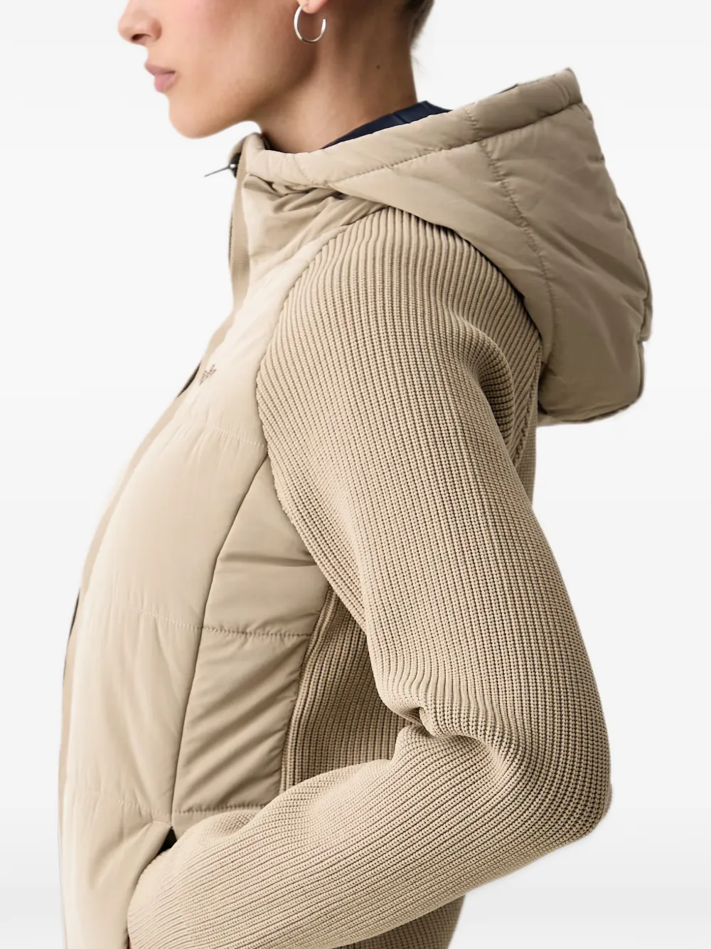 Aeronautica Militare quilted panel-knit jacket Beige