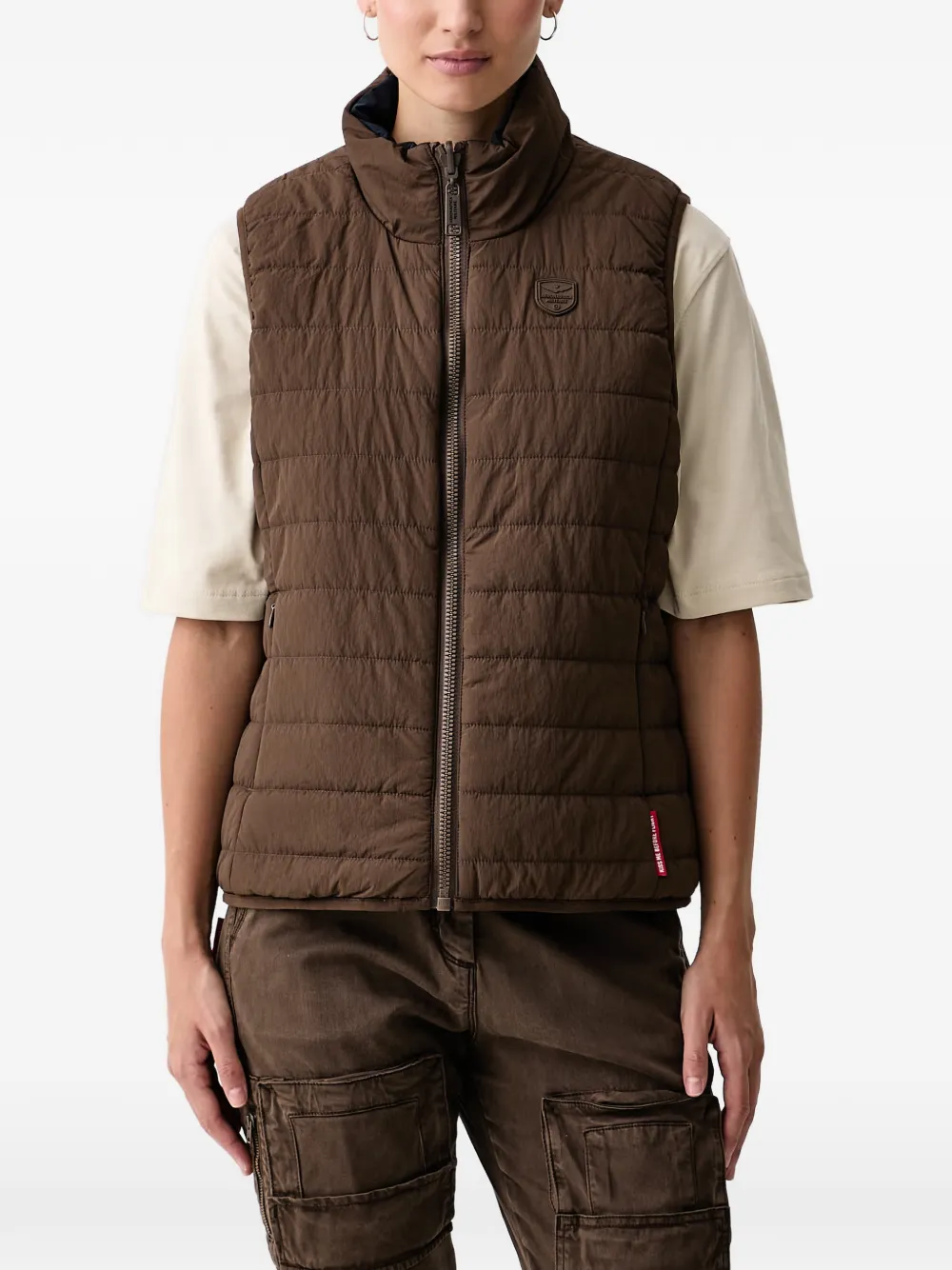 Aeronautica Militare reversible quilted gilet Blauw