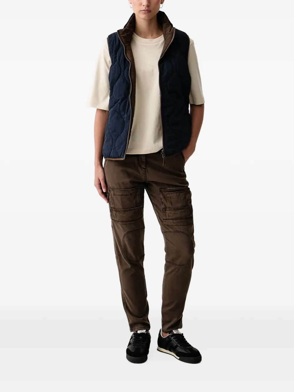 Aeronautica Militare reversible quilted gilet Blauw