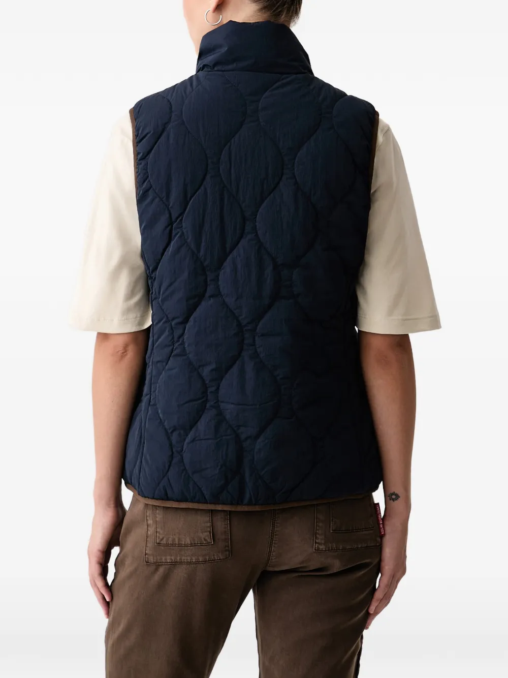 Aeronautica Militare reversible quilted gilet Blauw