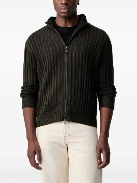 Armani Exchange ribbed-knit zip-up cardigan