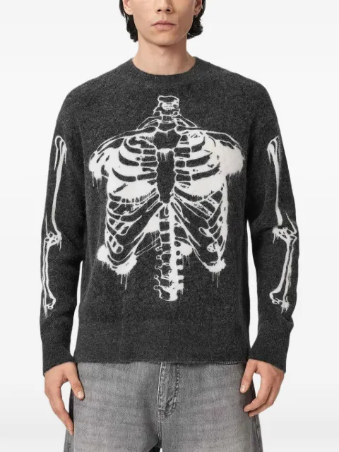 AllSaints Ribspill skeleton-print sweater