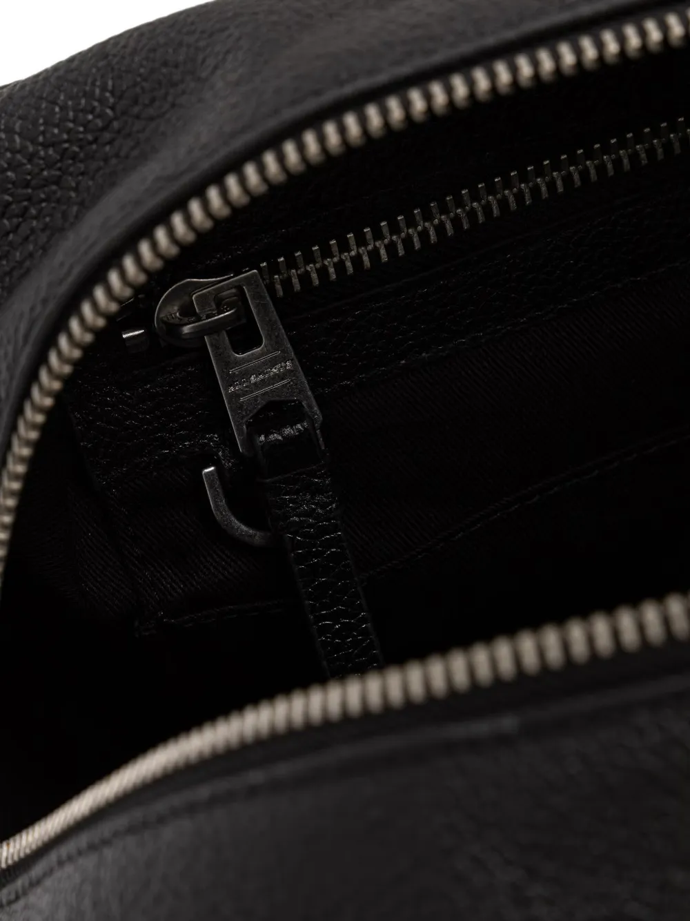 AllSaints grained-leather wash bag Zwart