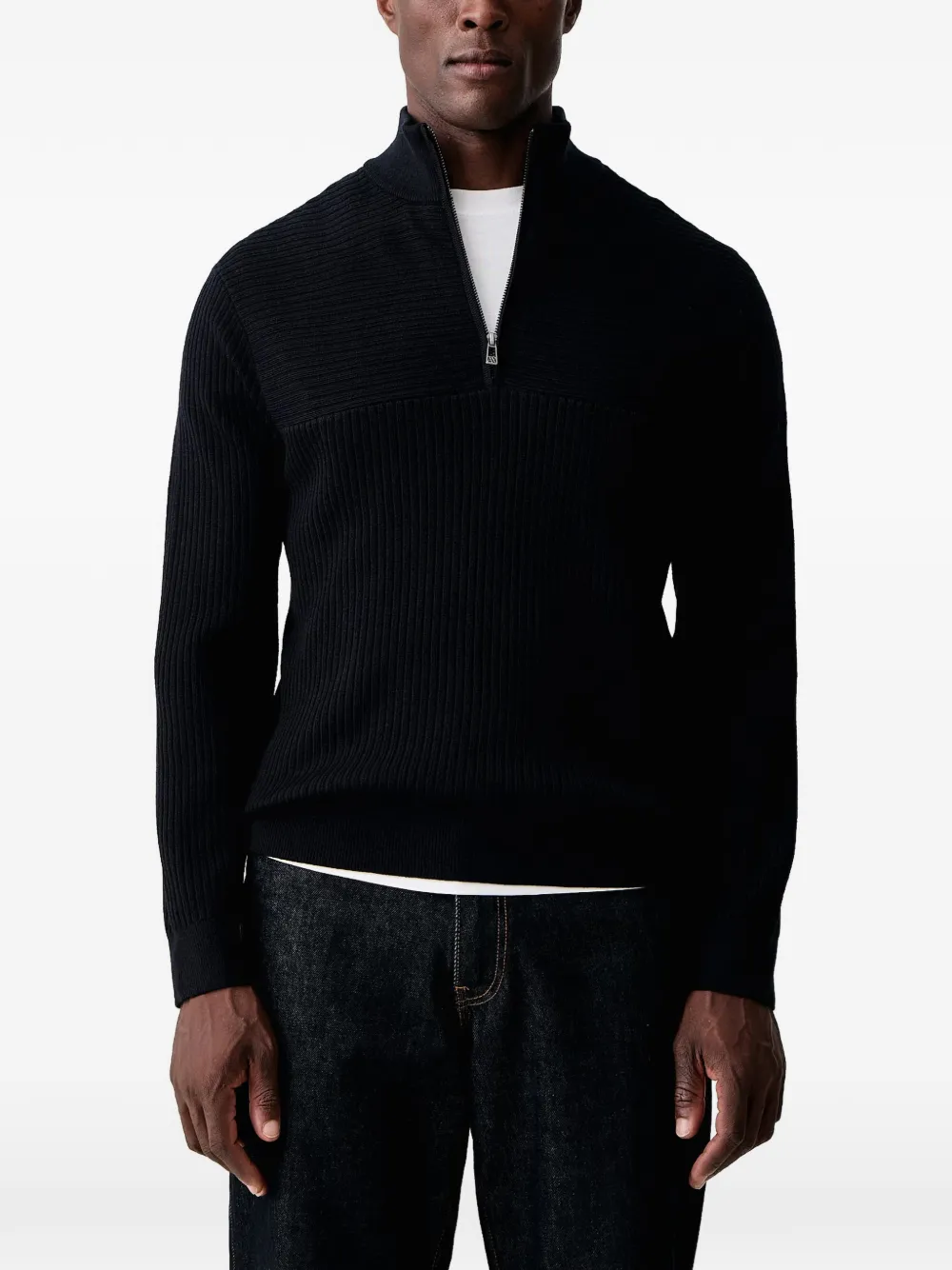 Armani Exchange 골지 쿼터 지퍼 스웨터 | 스웨터 | Image 2