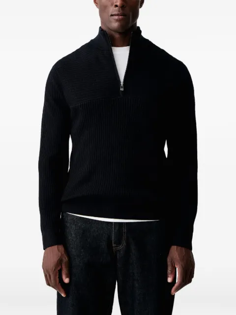 Armani Exchange ribbed quarter-zip sweater
