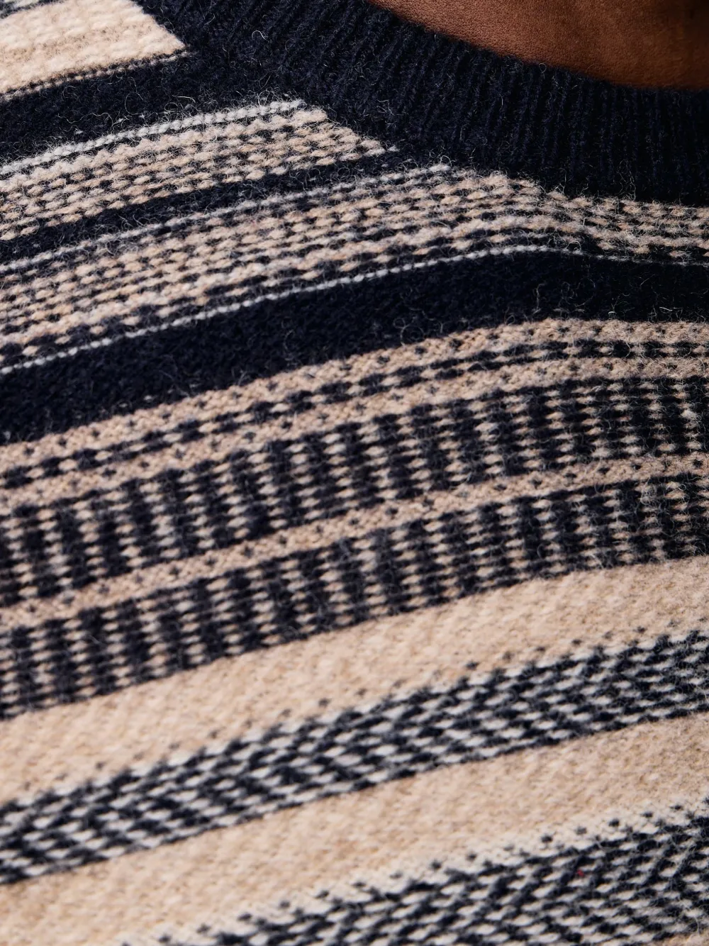 Barbour Highsted Fair Isle crew neck jumper Blauw