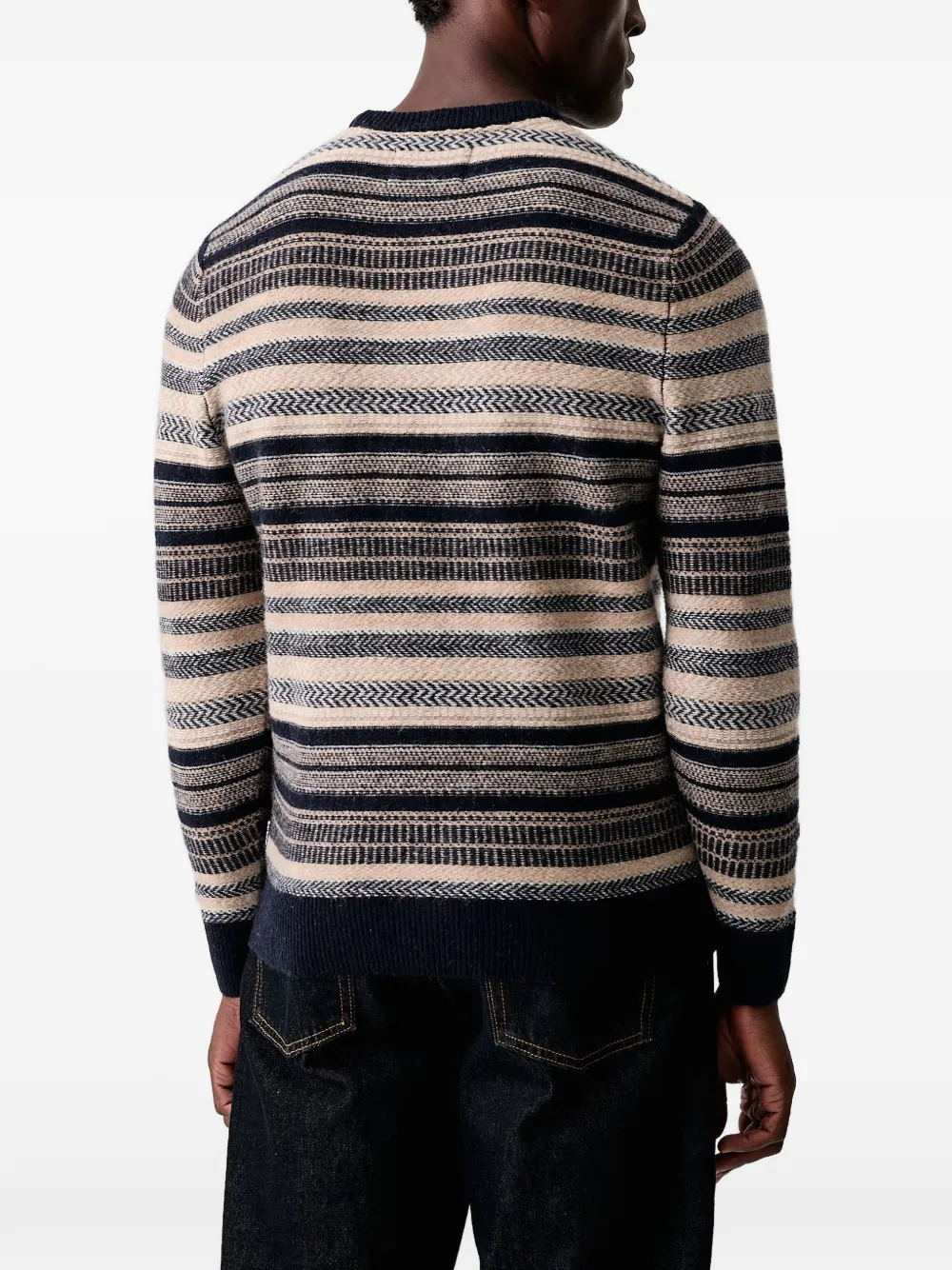 Barbour Highsted Fair Isle crew neck jumper Blauw