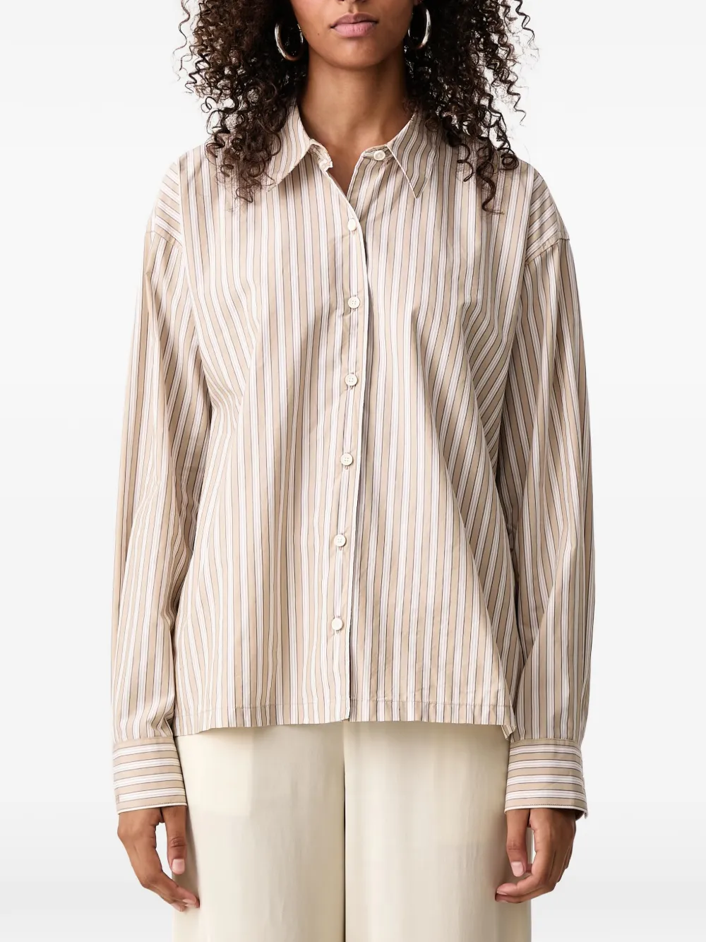 Barbour Fawne striped relaxed shirt Beige
