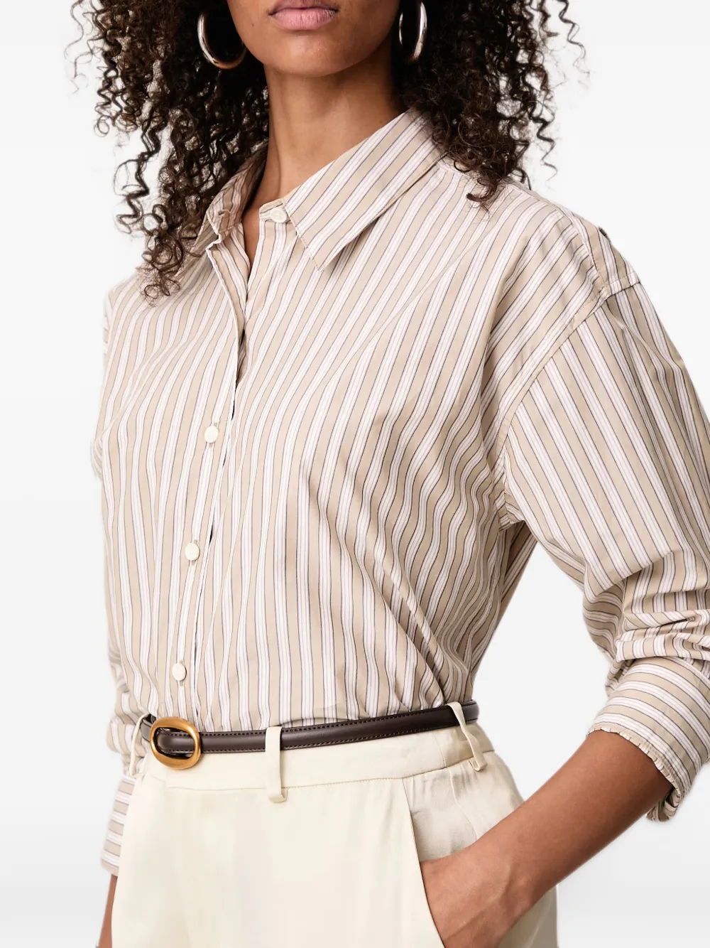 Barbour Fawne striped relaxed shirt Beige