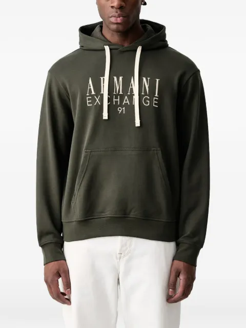 Armani Exchange logo-embroidered hoodie