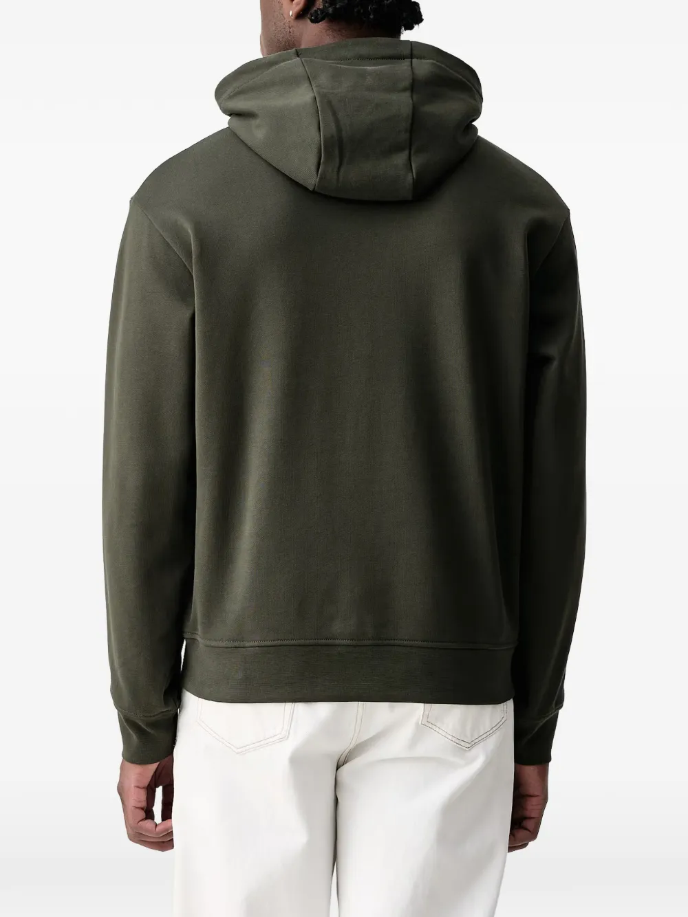 Armani Exchange logo-embroidered hoodie Groen