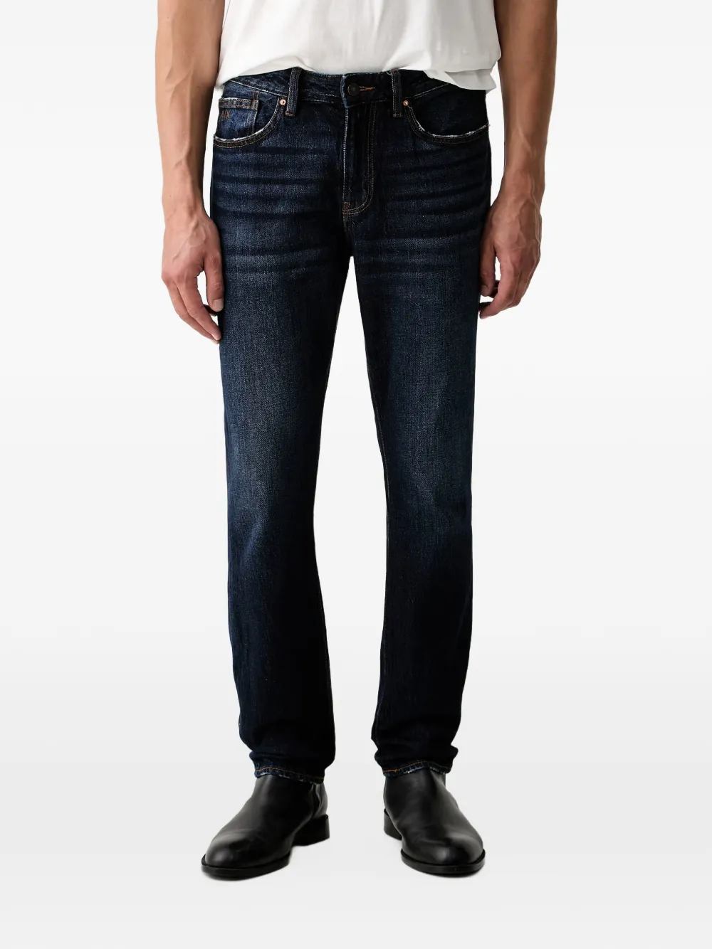 Armani Exchange distressed whiskered jeans - Blu