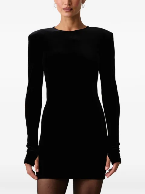 Armani Exchange padded-shoulder velvet mini dress