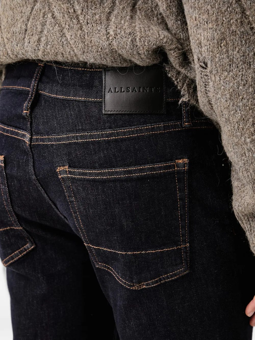 AllSaints contrast-stitch jeans Blauw