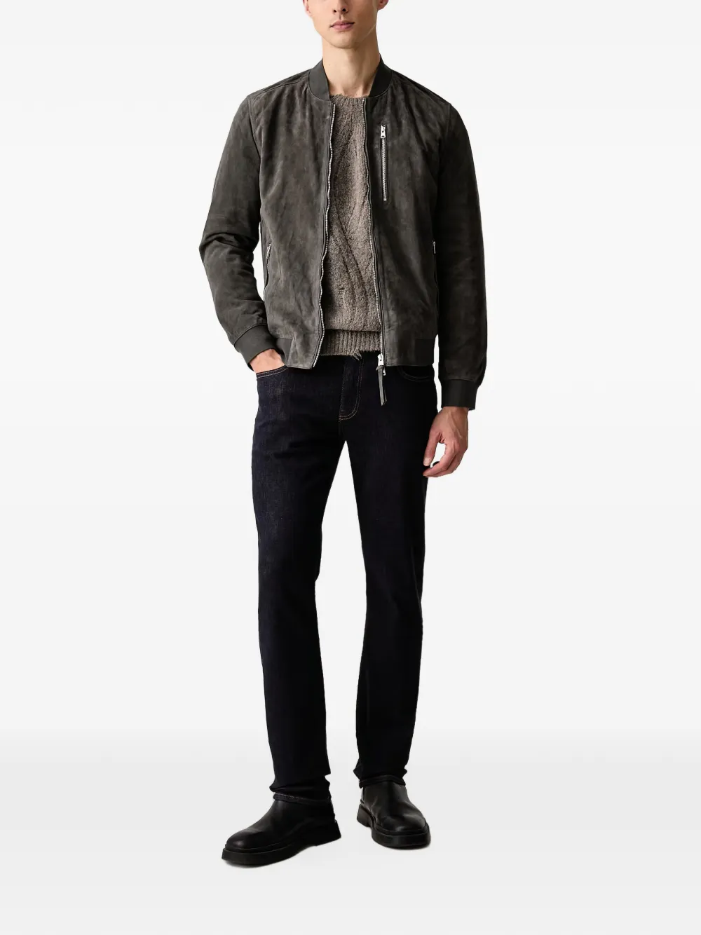 AllSaints contrast-stitch jeans Blauw