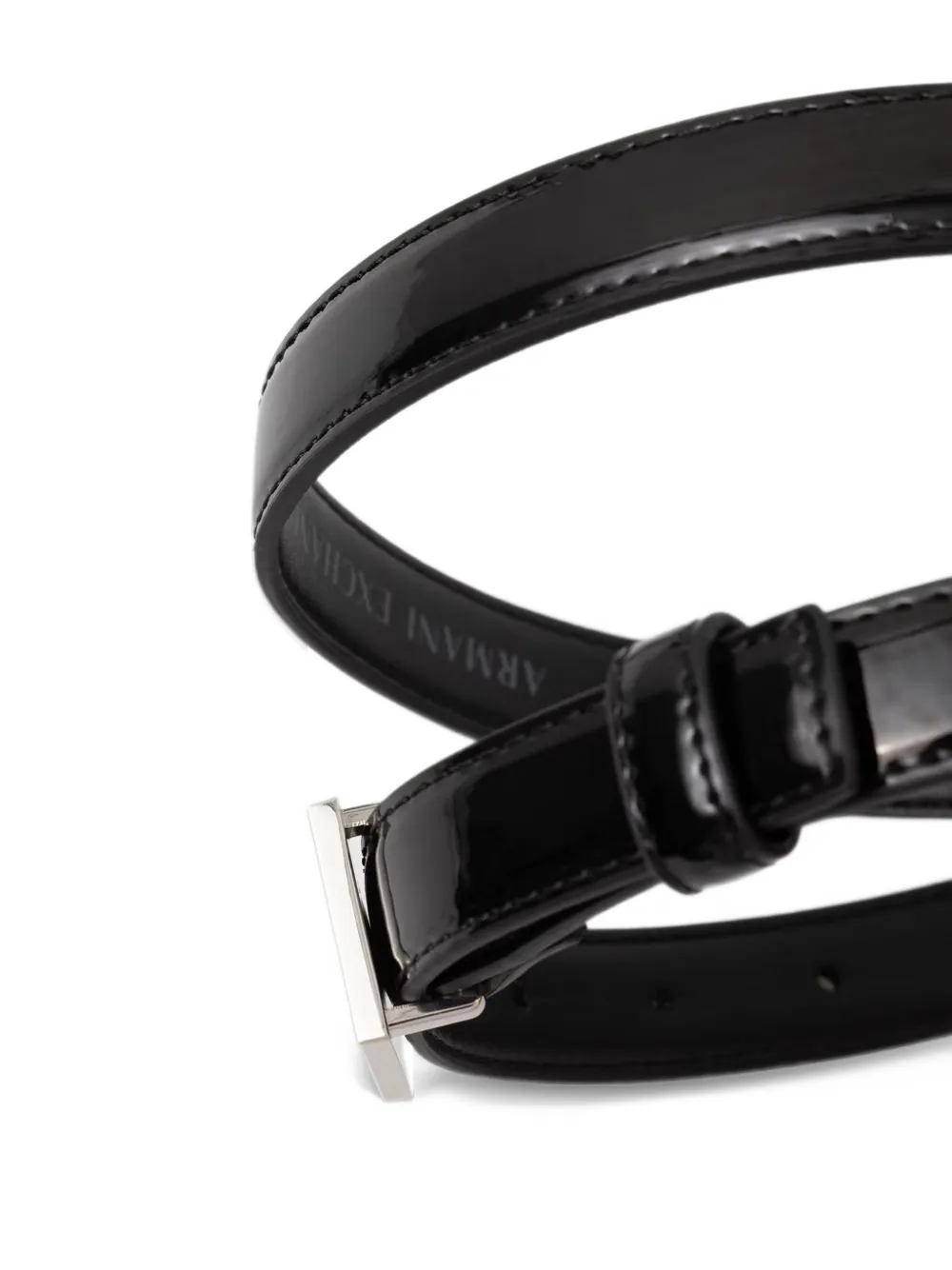 Armani Exchange crystal-embellished-buckle belt Zwart