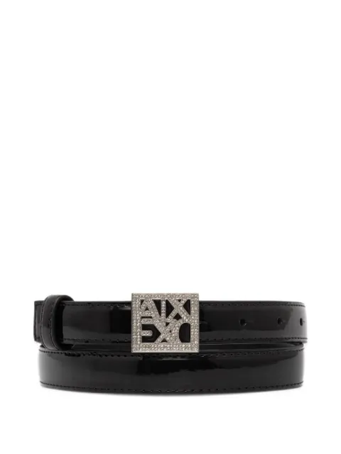 Armani Exchange crystal-embellished-buckle belt