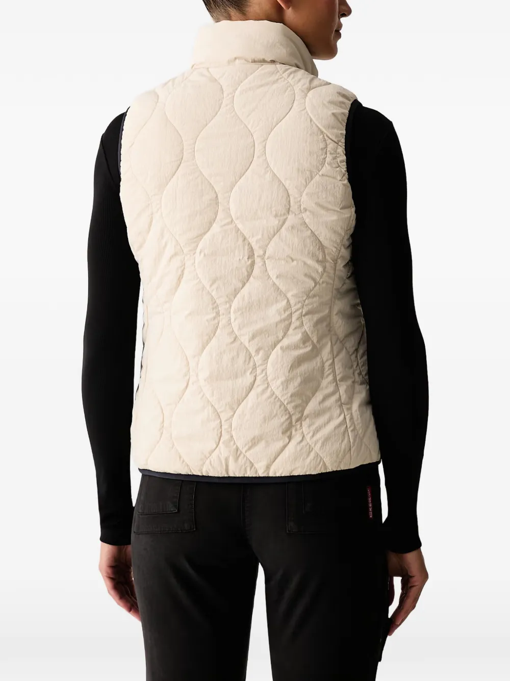Aeronautica Militare quilted reversible gilet Beige
