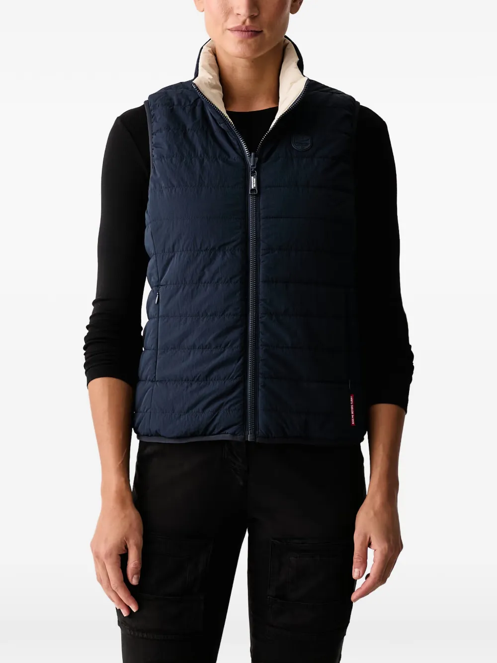 Aeronautica Militare quilted reversible gilet Beige