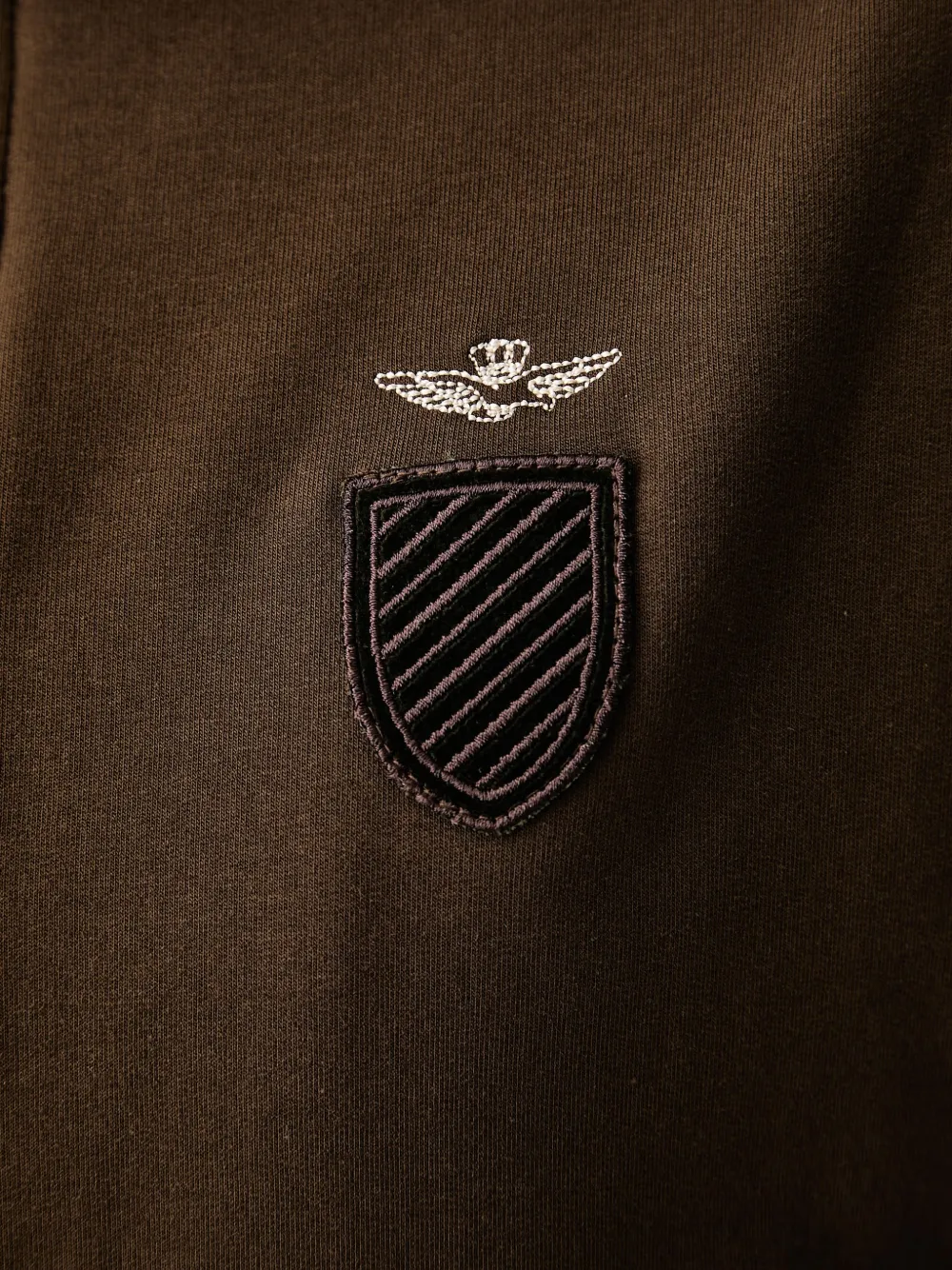 Aeronautica Militare logo-tape zip-up sweatshirt Bruin