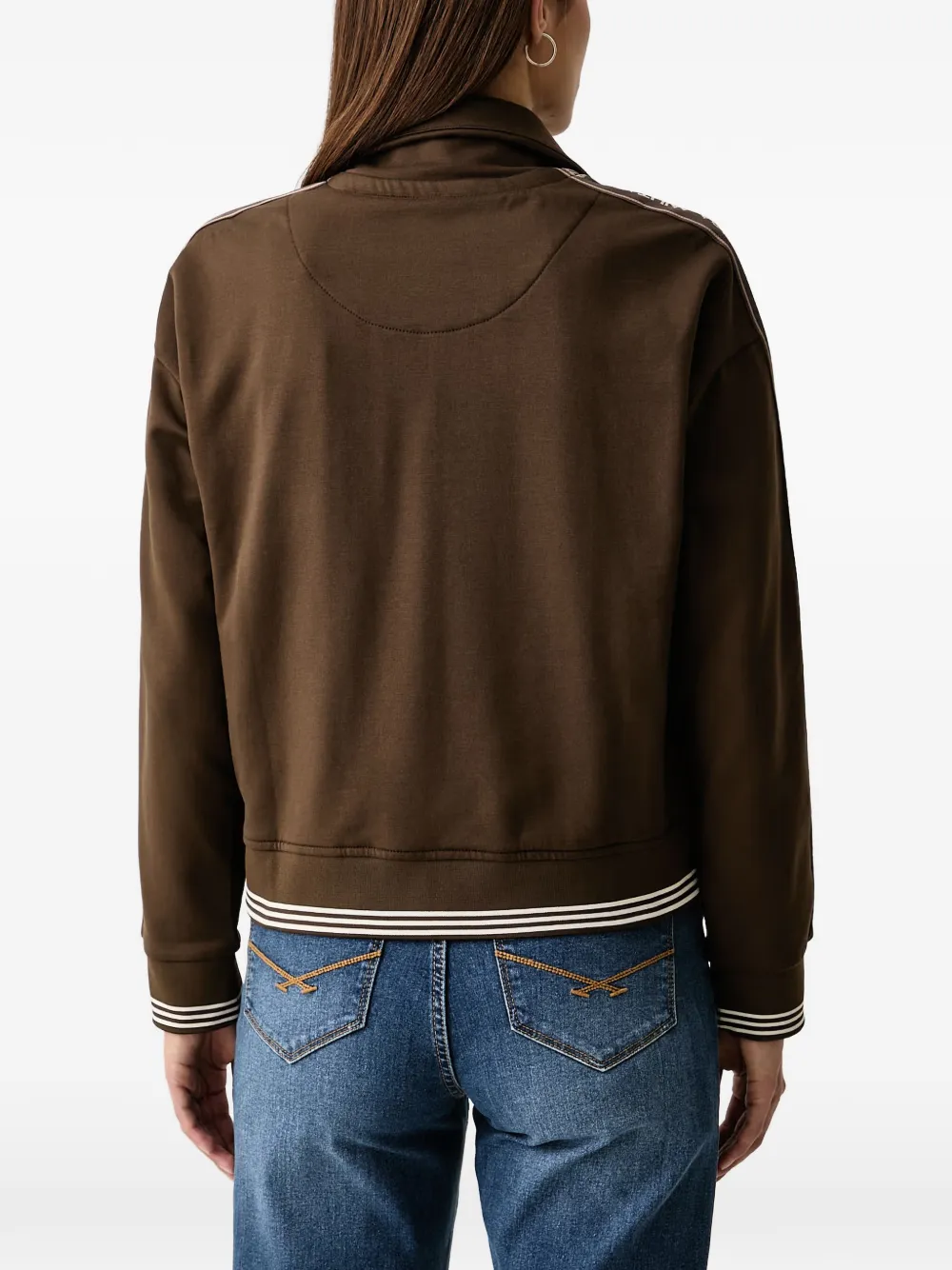 Aeronautica Militare logo-tape zip-up sweatshirt Bruin