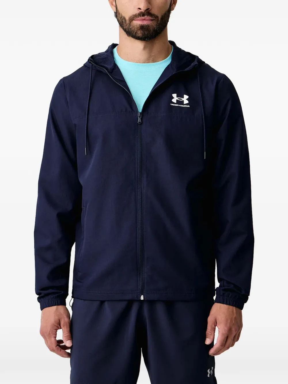 Under Armour logo-print hooded jacket - Blu
