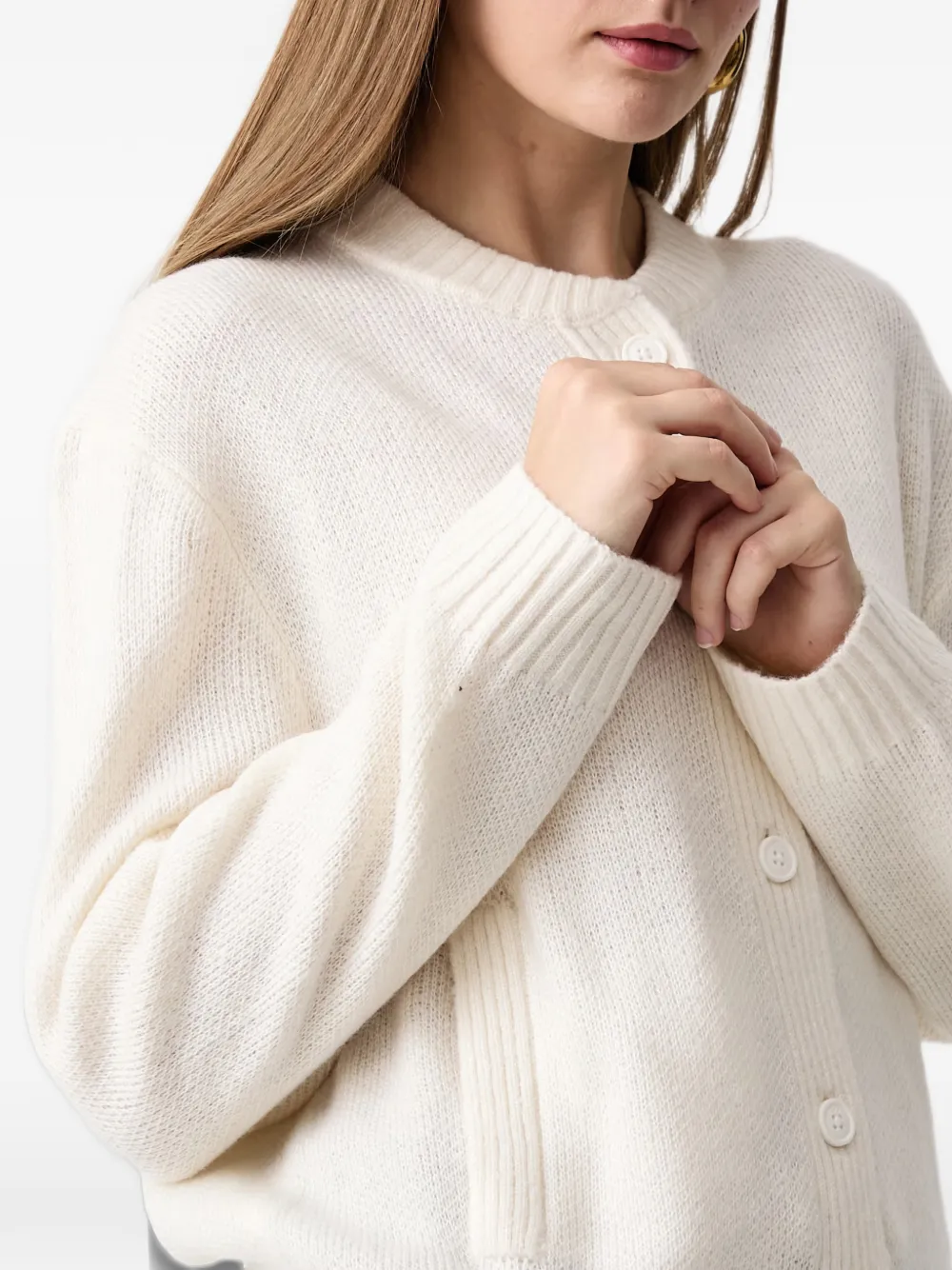 Vans teddy round-neck cardigan Wit