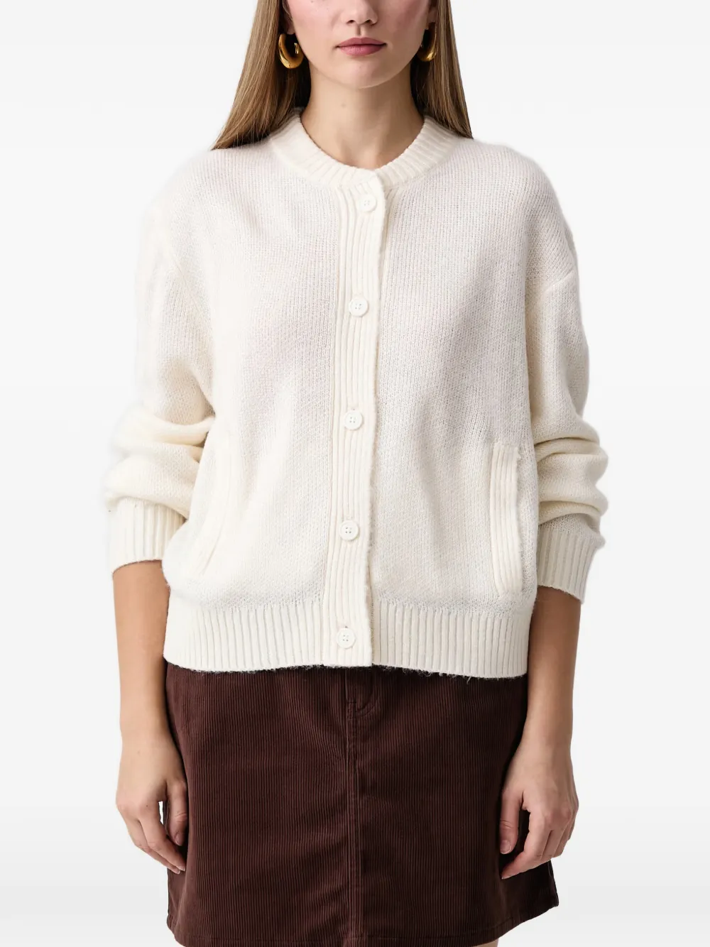 Vans teddy round-neck cardigan Wit