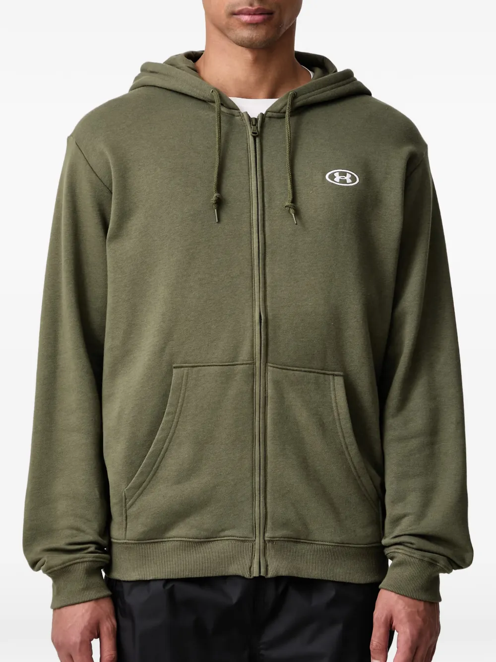 Under Armour logo-embroidered zip-up hoodie Groen