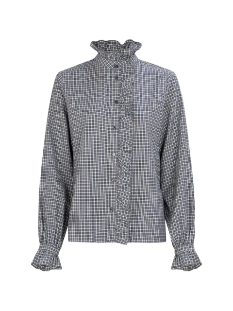 True Religion Liana ruffled gingham-check blouse