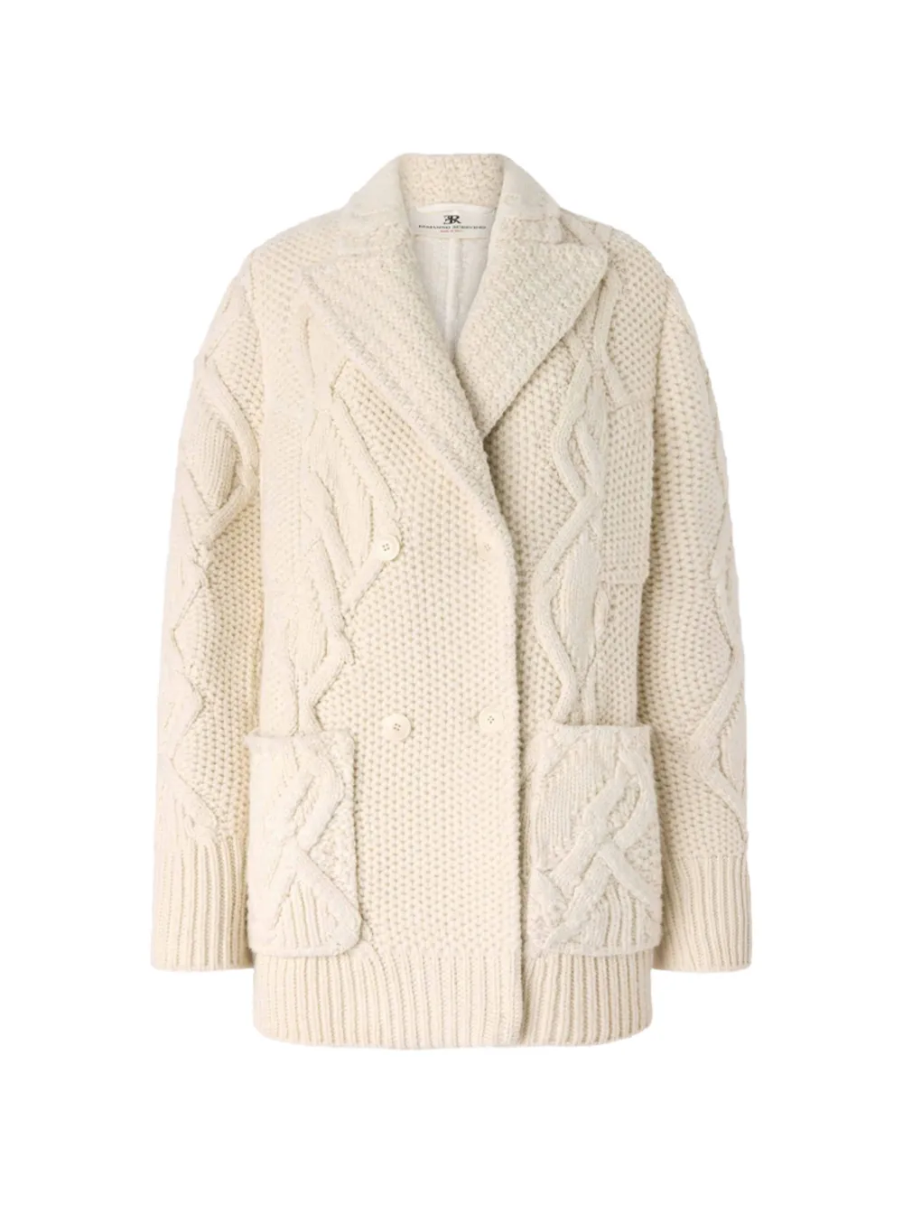 Ermanno Scervino cable-knit double-breasted cardigan coat Beige
