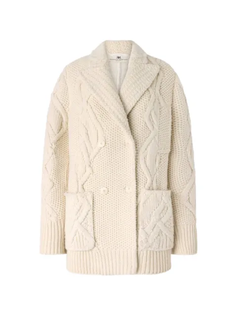Ermanno Scervino manteau-cardigan à boutonnière croisée en maille torsadée