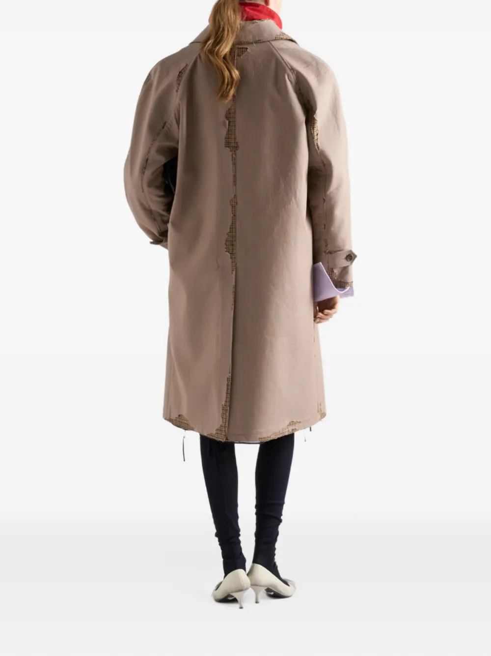 Prada bonded poplin coat with devoré effect Beige