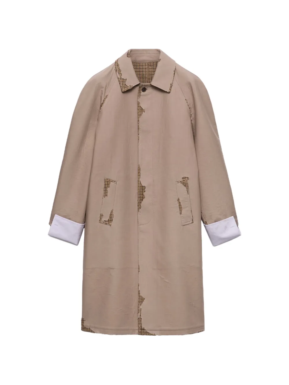 Prada bonded poplin coat with devoré effect Beige