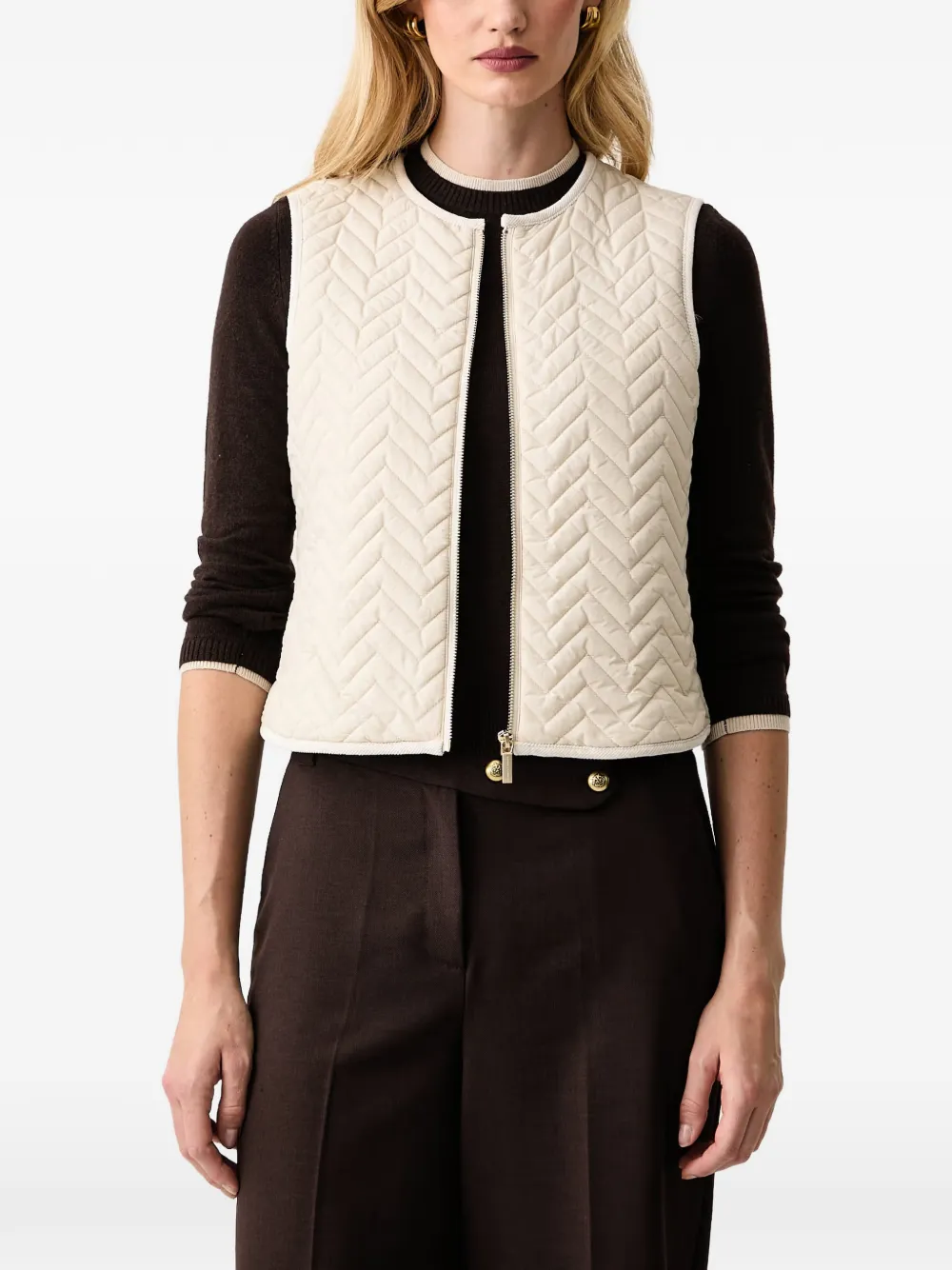 Armani Exchange button-fastening cropped jacket Beige