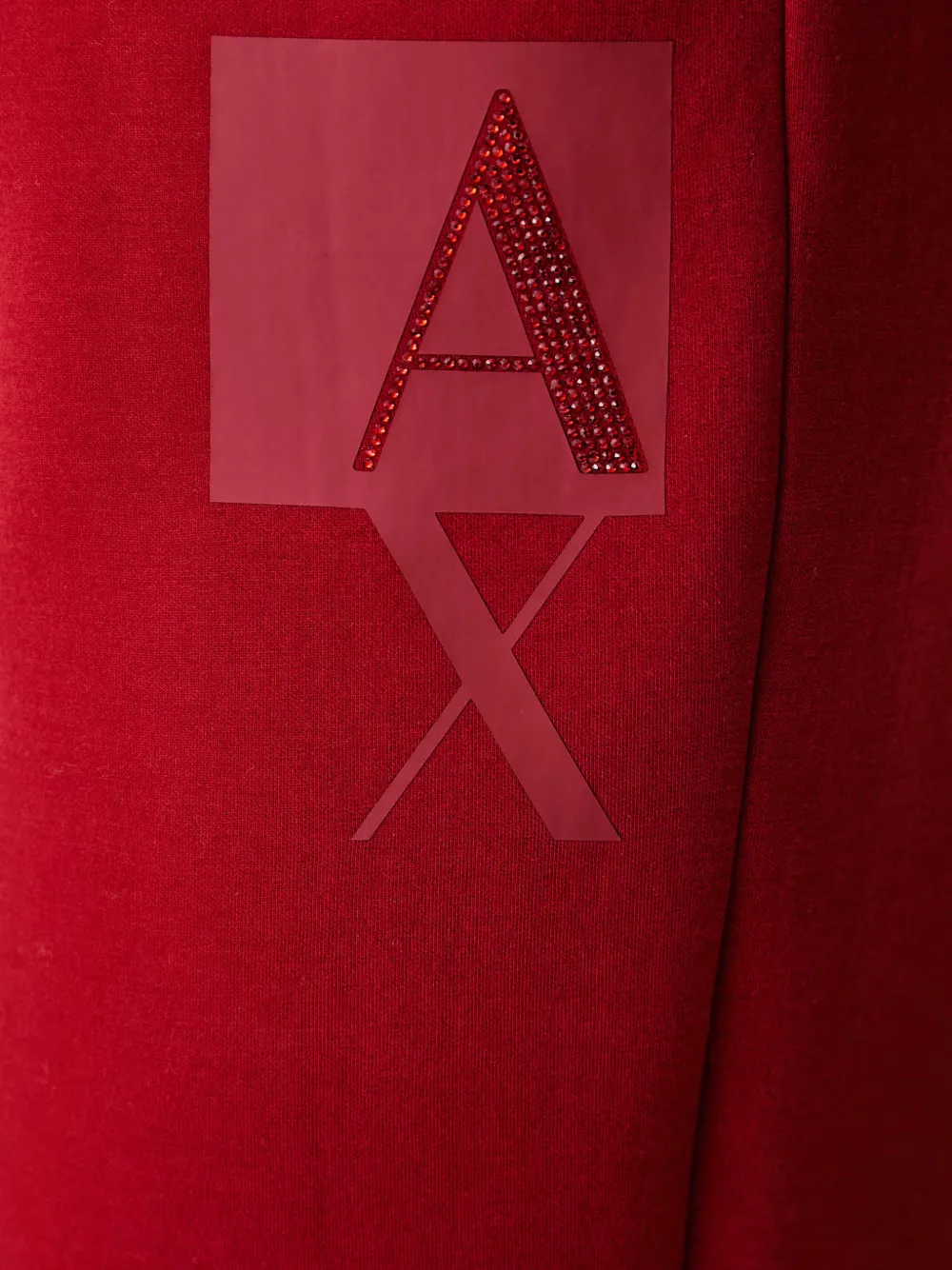 Armani Exchange crystal-embellished logo-print track pants Rood