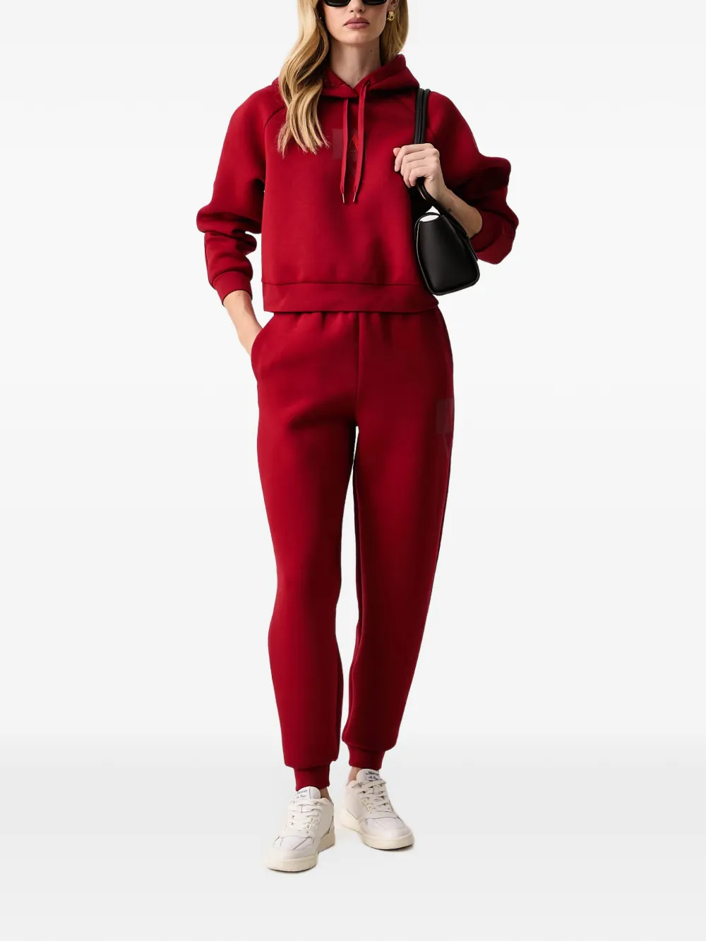 Armani Exchange crystal-embellished logo-print track pants Rood