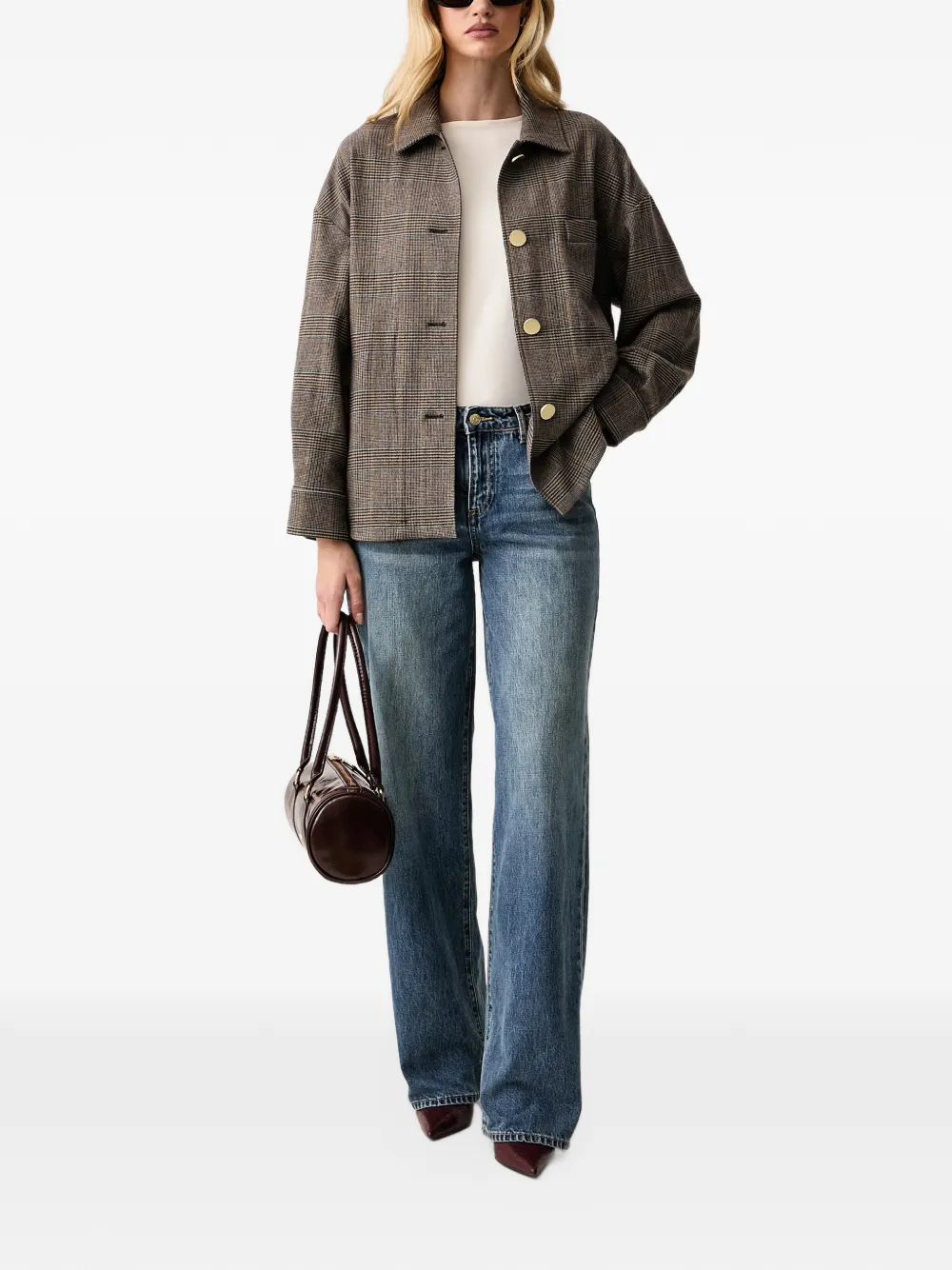 Armani Exchange oversized faded straight-leg jeans Blauw