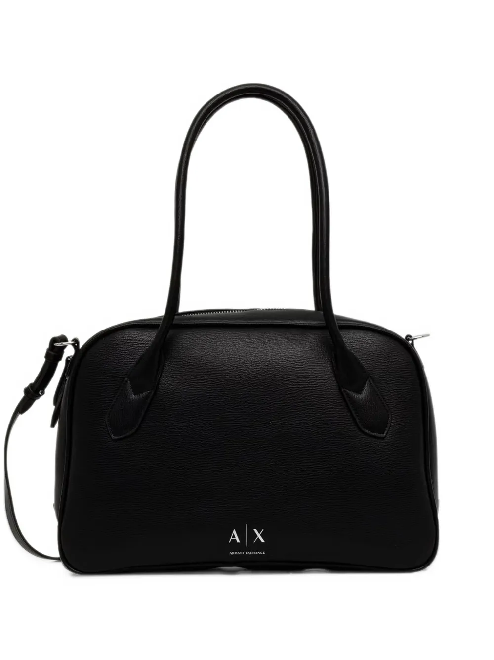 Armani Exchange logo-print pebbled-effect tote bag Zwart