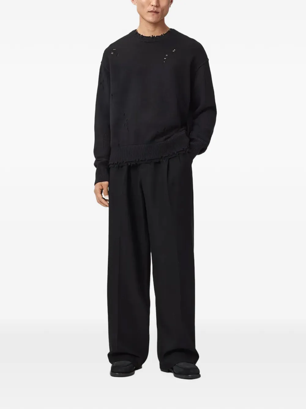 AllSaints Wolf oversized wool-blend jumper Zwart