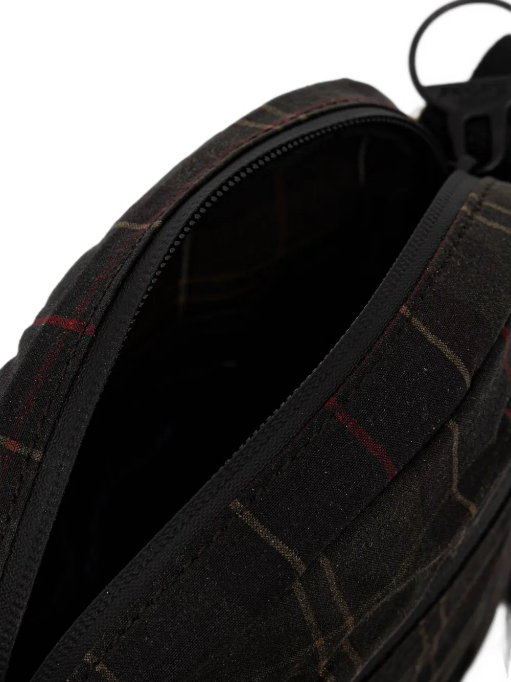 Barbour Field tartan waxed crossbody bag Zwart