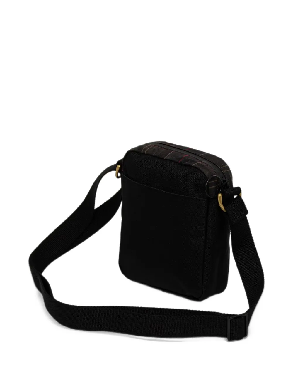 Barbour Field tartan waxed crossbody bag Zwart