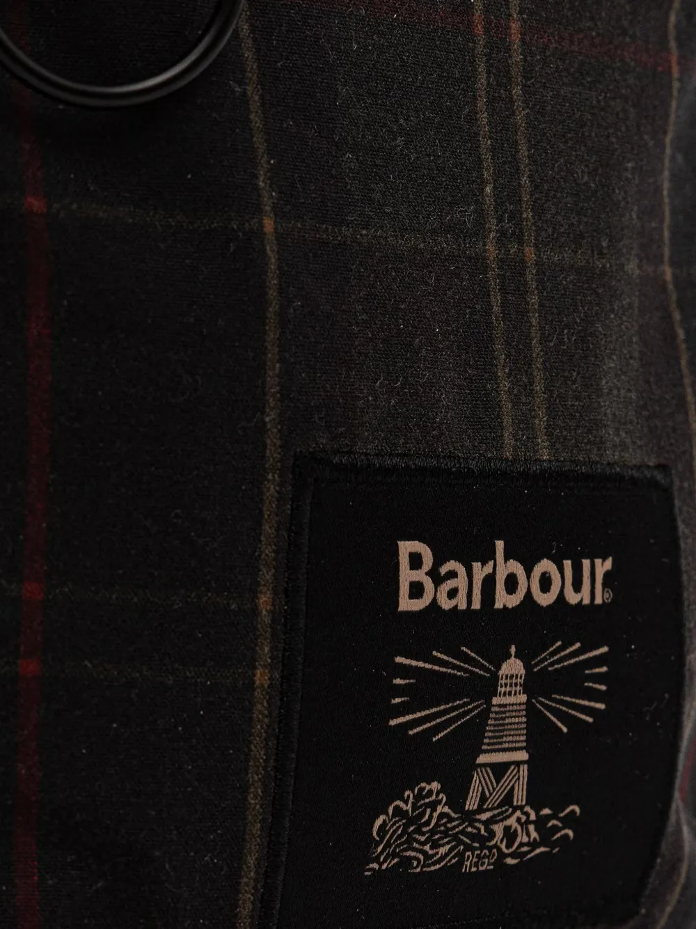Barbour Field tartan waxed crossbody bag Zwart