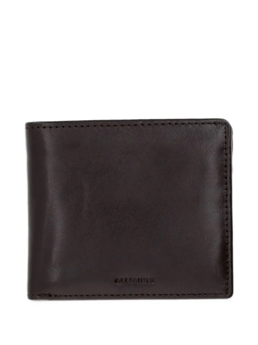 AllSaints Delph logo-debossed leather wallet - Marrone