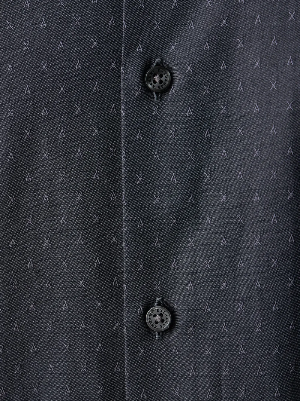Armani Exchange monogram-pattern long-sleeve shirt Grijs