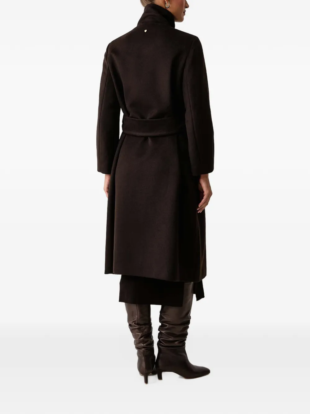 Armani Exchange belted double-breasted coat Bruin