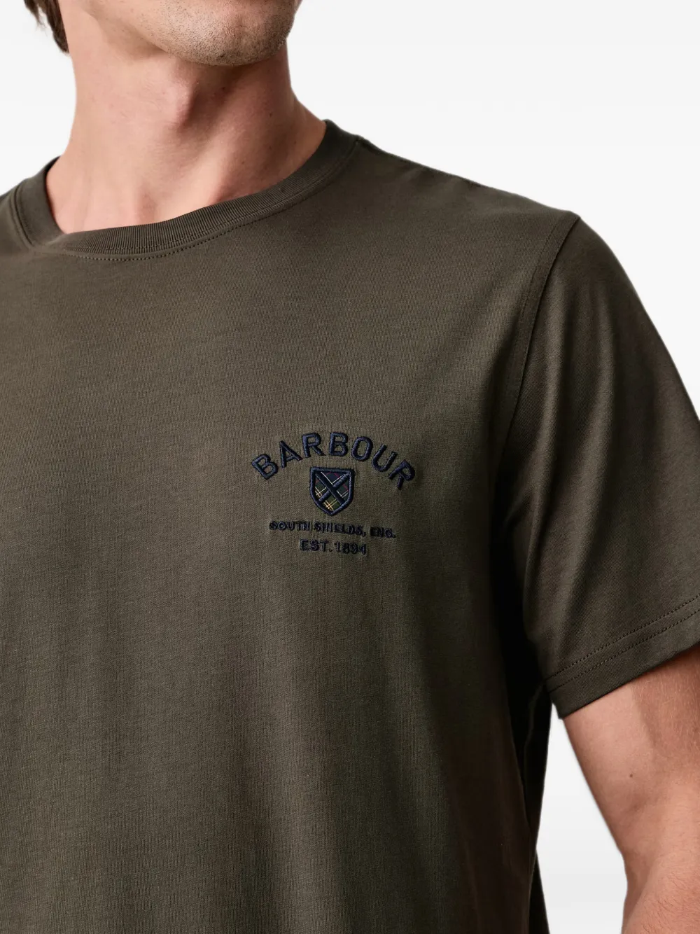 Barbour Tartan tailored crest T-Shirt Groen