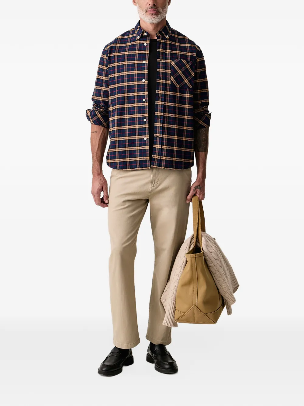 Barbour forth authentic-fit long-sleeved shirt Blauw